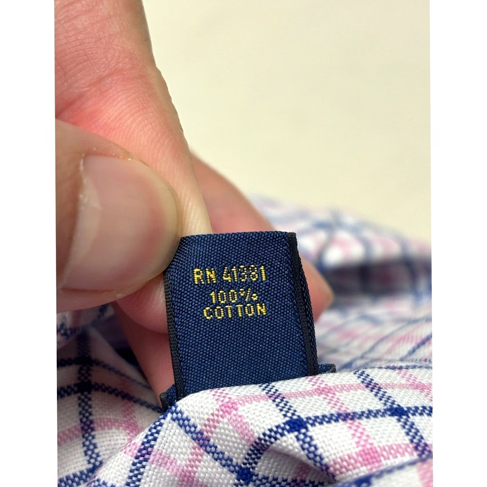 Ralph Lauren Ralph Lauren Shirt Mens L Button Down Pink Navy Blue Tattersall Check Cotton Size US L / EU 52-54 / 3 - 5 Thumbnail