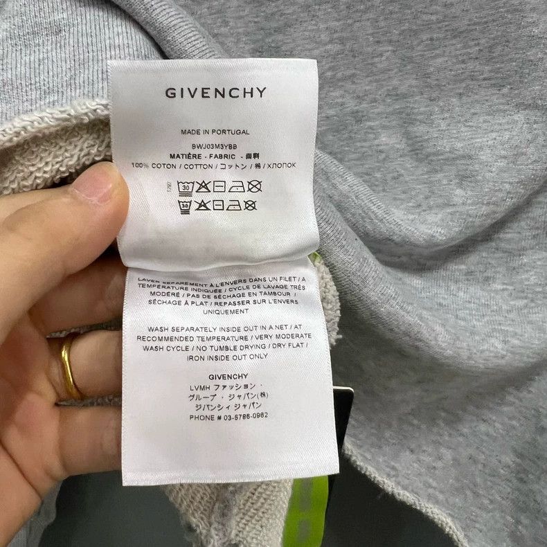Givenchy Givenchy Grey Printed Logo Short Hoodie M Size Size US M / EU 48-50 / 2 - 4 Thumbnail