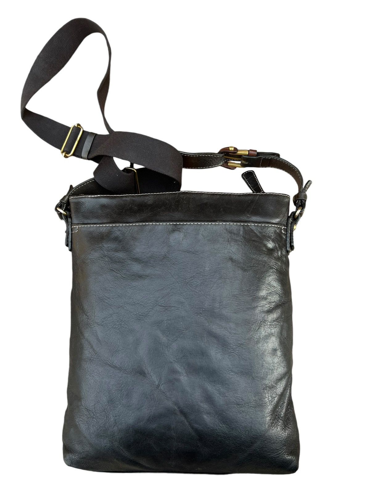 Leather Indeed Per Tutti Japan Black Patina Leather Bag Sling Size ONE SIZE - 9 Thumbnail