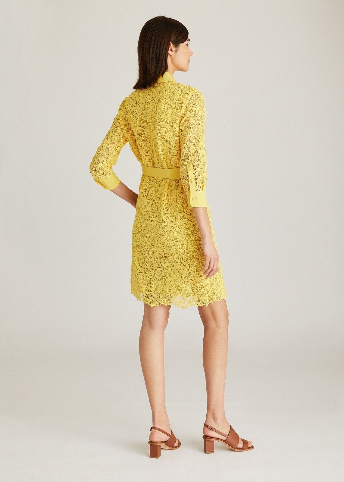 Loro Piana o1srvl11e0824 Evangeline Infinite Midi Dress in Yellow Size L / US 10 / IT 46 - 3 Thumbnail