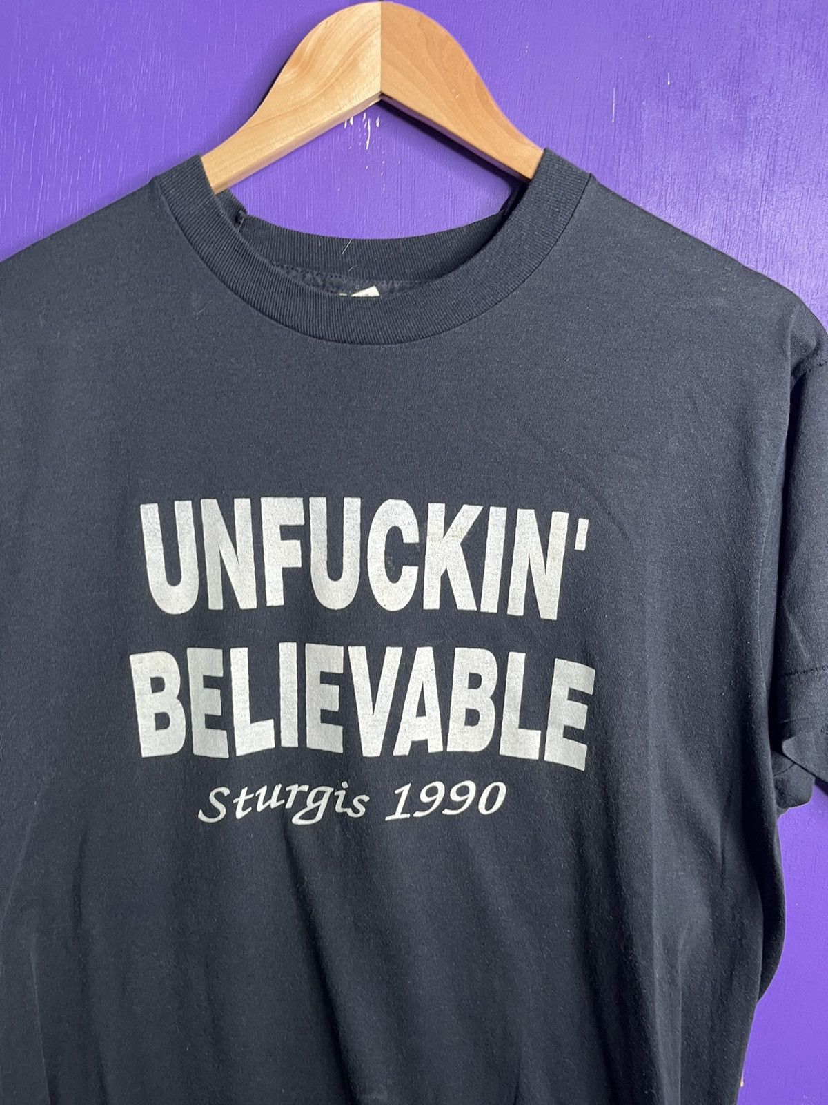 Harley Davidson × Vintage Vintage 1990 Unbelievable sturgis t-shirt Size US L / EU 52-54 / 3 - 3 Thumbnail