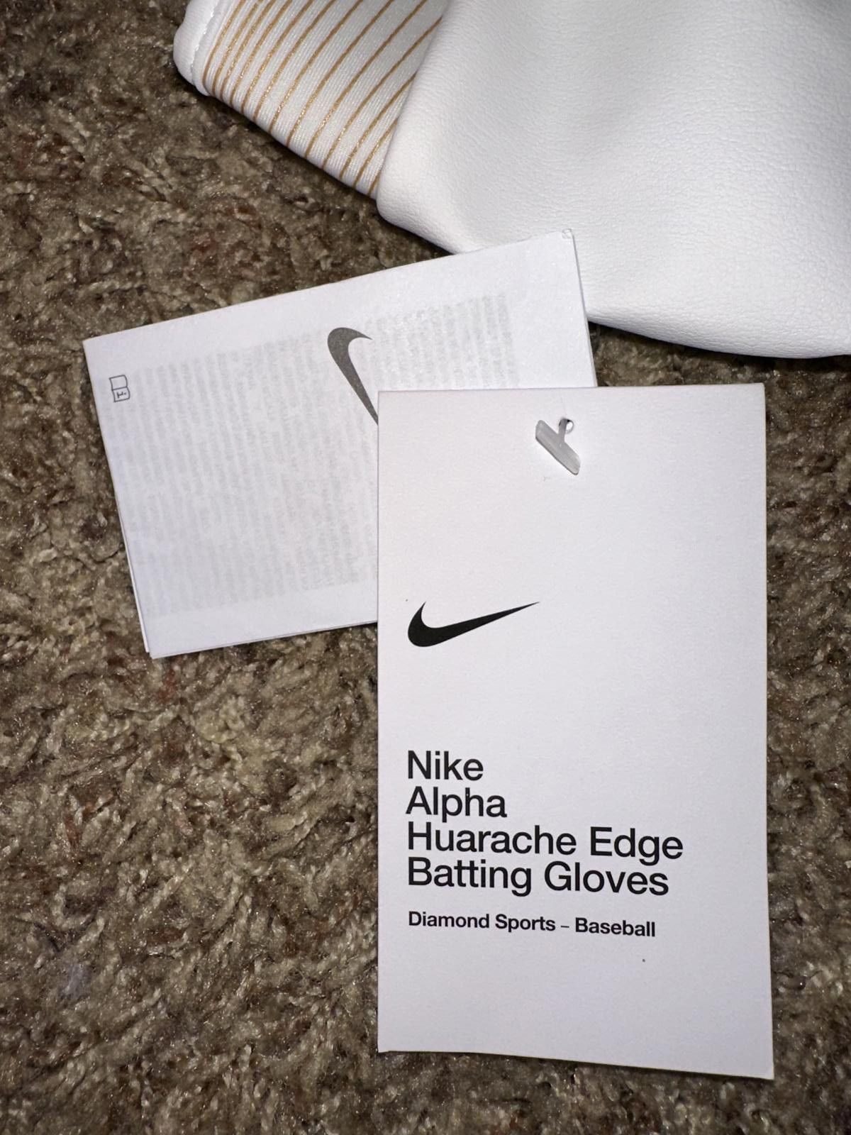 Nike Nike Alpha Huarache Edge Diamond Sport Batting Gloves Size ONE SIZE - 10 Thumbnail