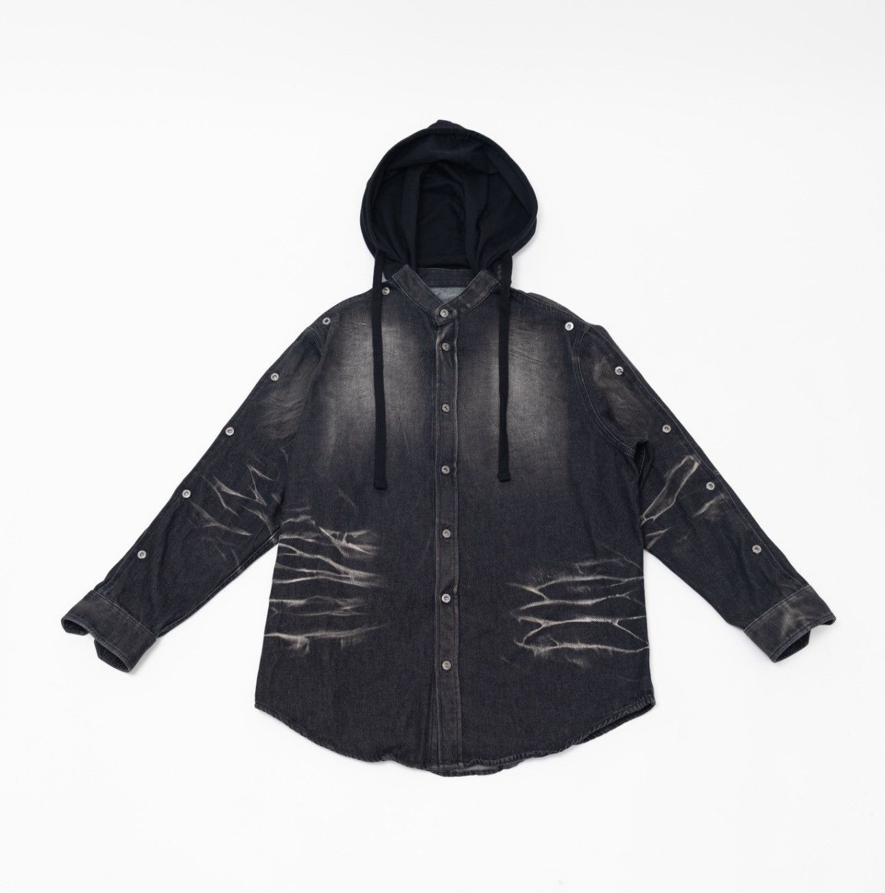 Y/Project Y/ Project Hooded Denim Shirt Size US L / EU 52-54 / 3 - 1 Thumbnail