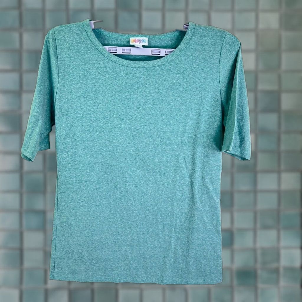 Vintage LuLaRoe T-Shirt Womens Size S Blue Heather Short Sleeve Round Neck Cotton Blend Size S / US 4 / IT 40 - 1 Thumbnail