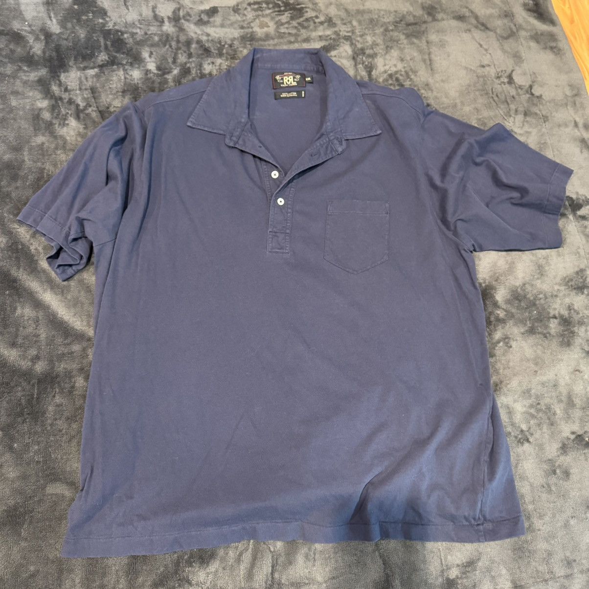 Navy Blue RRL Double RL Ralph Lauren Polo Size XXL