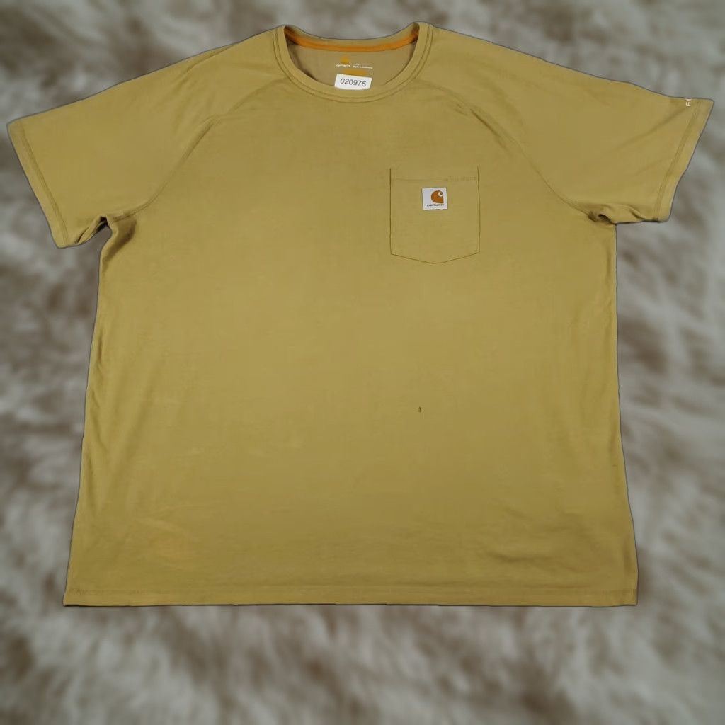 Carhartt Carhartt T Shirt Mens 2XL Beige Pocket Work Short Sleeve Crew Neck Logo Stained Vintage: No Size US XXL / EU 58 / 5 - 1 Thumbnail