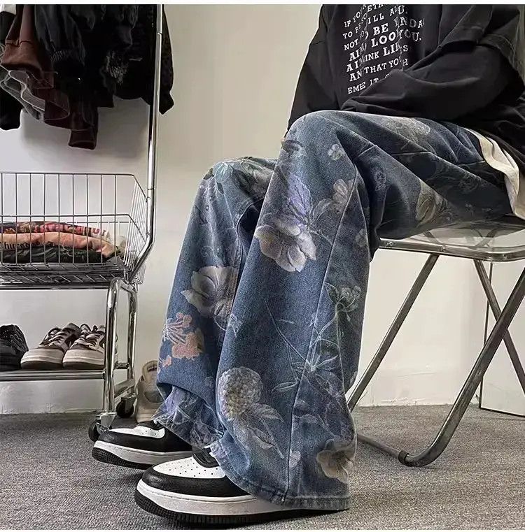 Japanese Brand Retro straight leg casual jacquard jeans Size US 32 / EU 48 - 3 Thumbnail