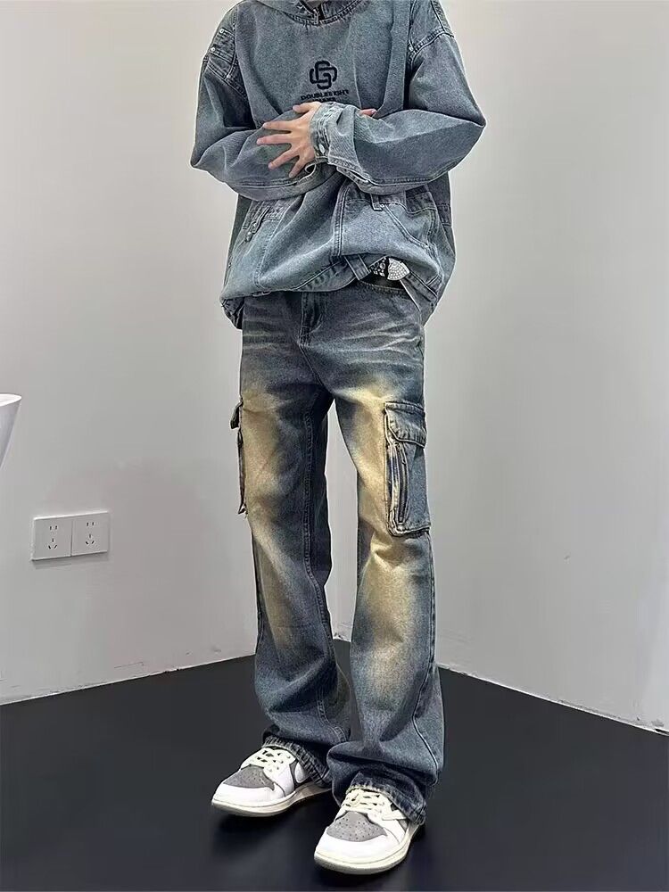 Japanese Brand × Jean Vintage washed ripple pocket rare jeans Size US 34 / EU 50 - 3 Thumbnail