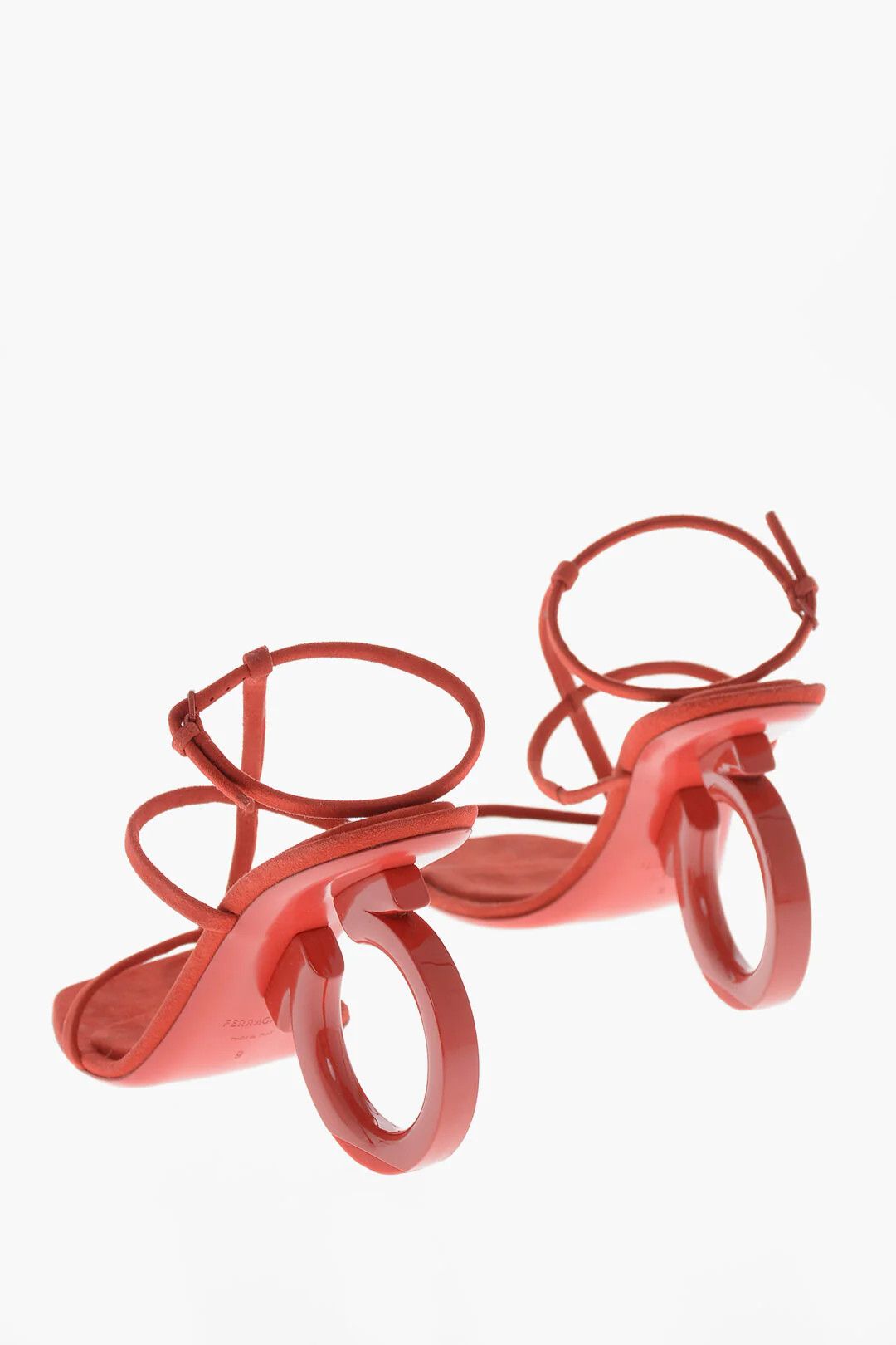 Salvatore Ferragamo og1mm0426 Suede Sandals in Red Size US 9.5 / IT 39.5 - 2 Thumbnail