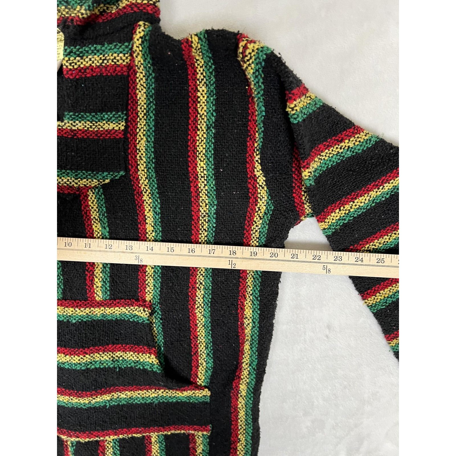 Other VTG Frank's Baja Hoodie Mens Medium Black Rasta Mexican Ponc Size US M / EU 48-50 / 2 - 7 Thumbnail