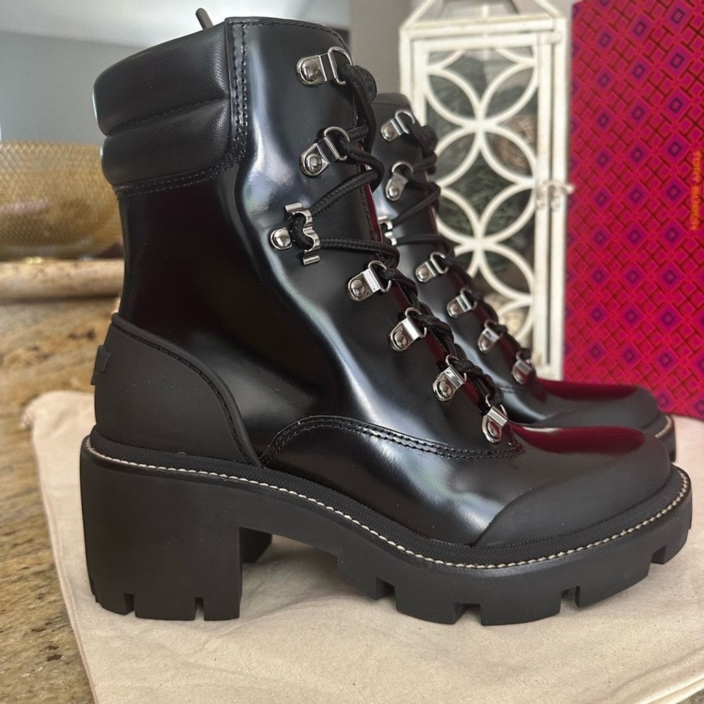 Tory Burch New Tory Burch leather lug solo hiker boots Size US 7 / IT 37 - 1 Thumbnail