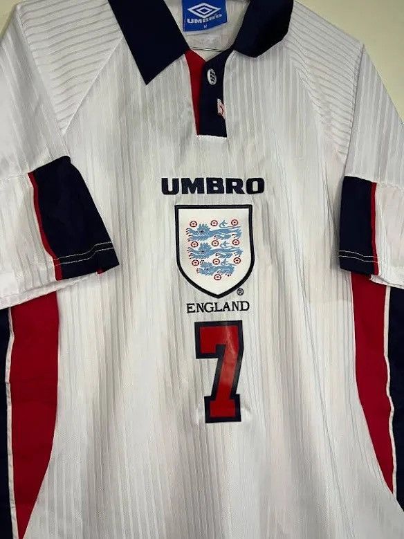 Umbro David Beckham England 1998 World Cup jersey Size US M / EU 48-50 / 2 - 3 Thumbnail