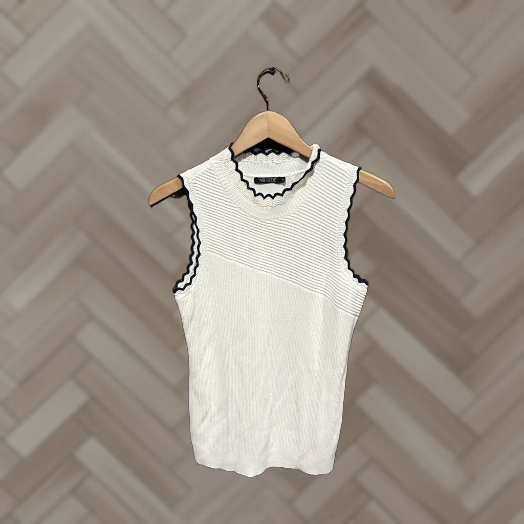 NIC+ZOE Nic + Zoe White Tank Top Womens Sleeveless Ribbed Size S Size S / US 4 / IT 40 - 1 Thumbnail