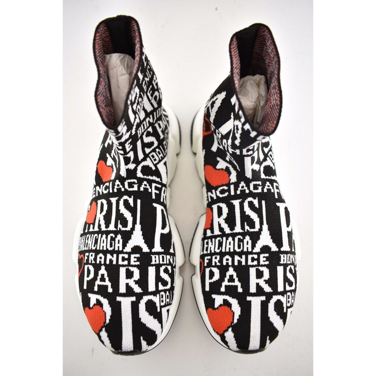 Balenciaga Balenciaga Women Sock White Black Red Paris Sneakers 42 Size US 12 / IT 42 - 8 Thumbnail