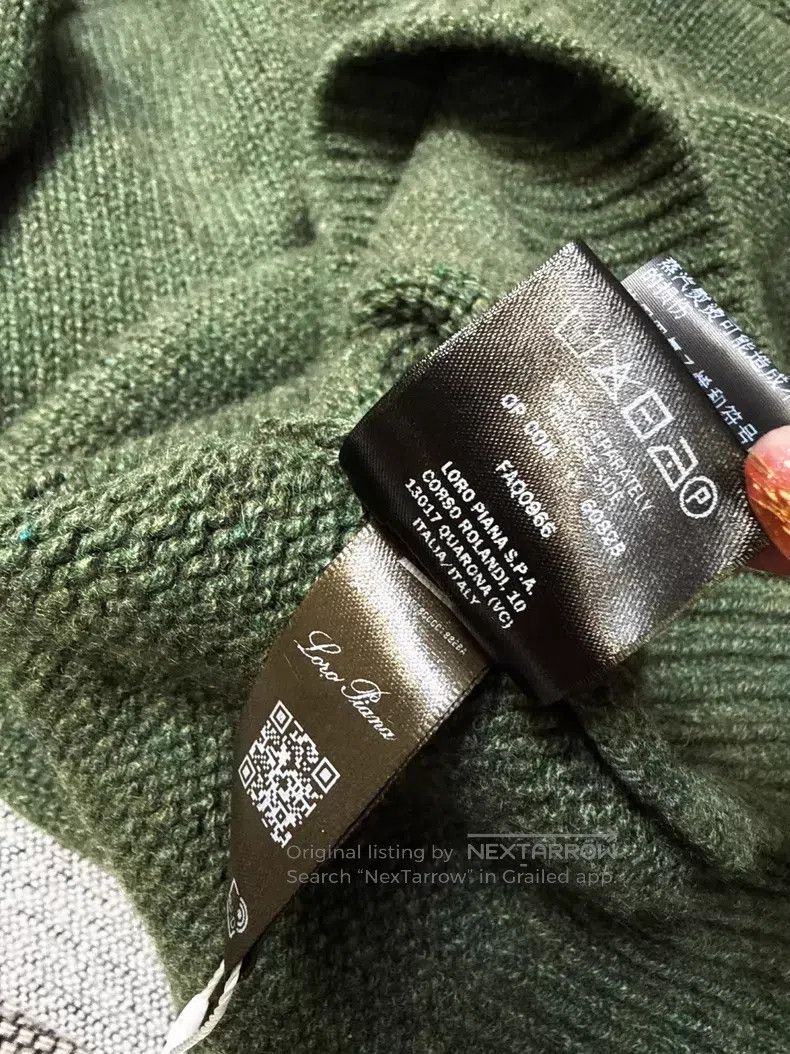 Loro Piana Loro Piana Carezza olive green round neck cashmere sweater Size L / US 10 / IT 46 - 7 Thumbnail