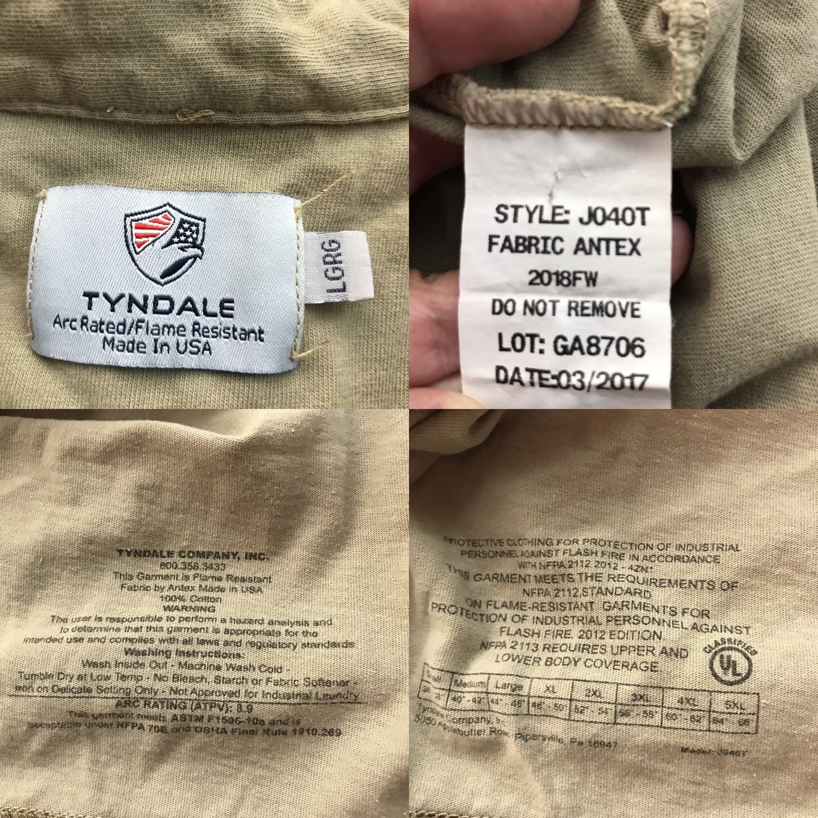 Vintage VINTAGE Tyndale USA Flame Resistant Polo Shirt Men Large Beige Casual Workwear 100% Cotton Size US L / EU 52-54 / 3 - 8 Thumbnail