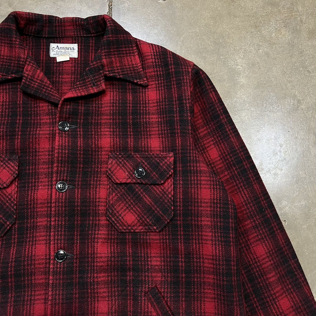 Vintage × Woolrich Woolen Mills Vintage 70s Amana Woolen Mills Plaid Mackinaw Shirt Shacket Size US XL / EU 56 / 4 - 3 Thumbnail