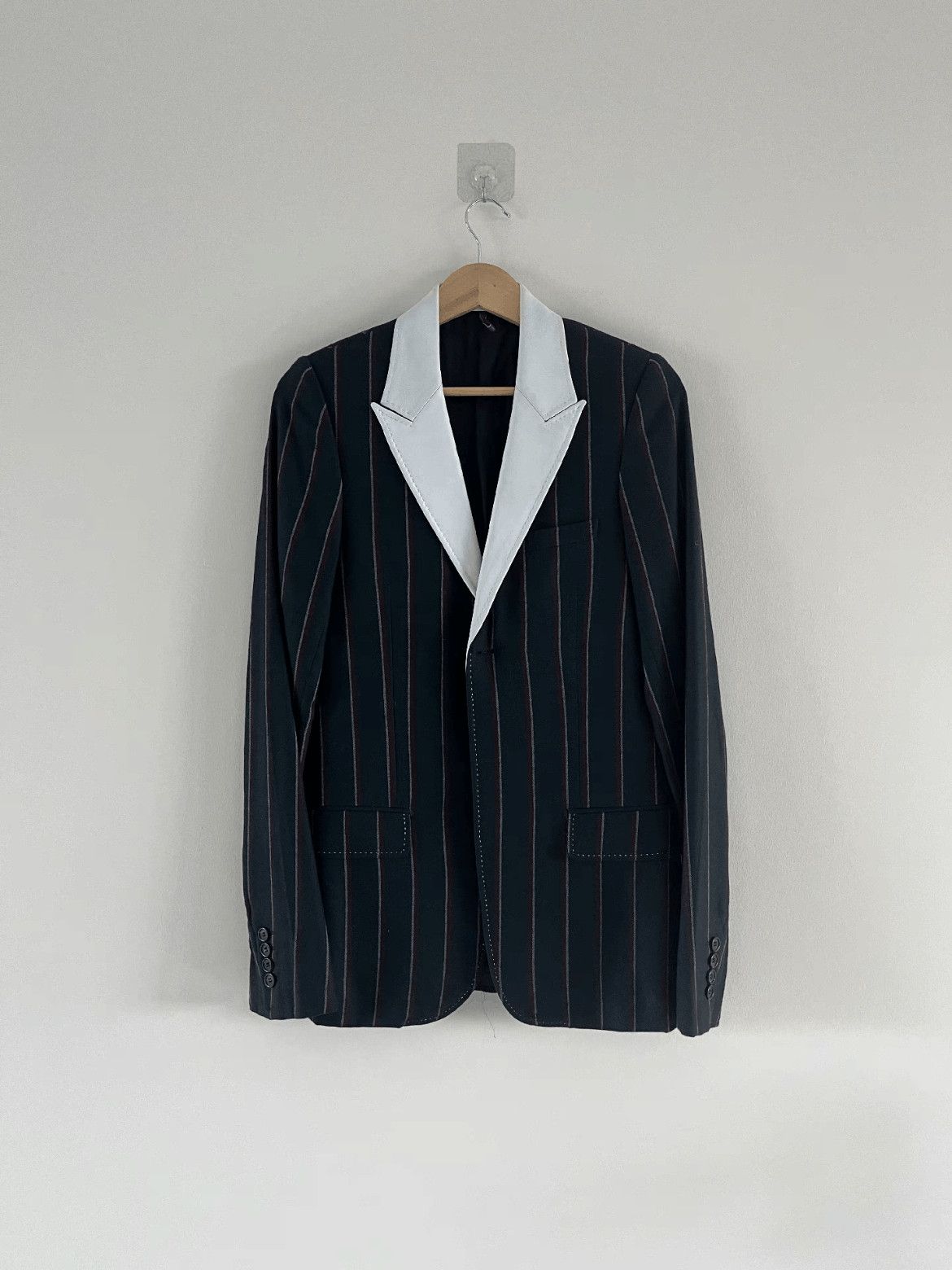 Dior Dior Sz 46 Dior Homme 05AW White Leather Neck Blazer