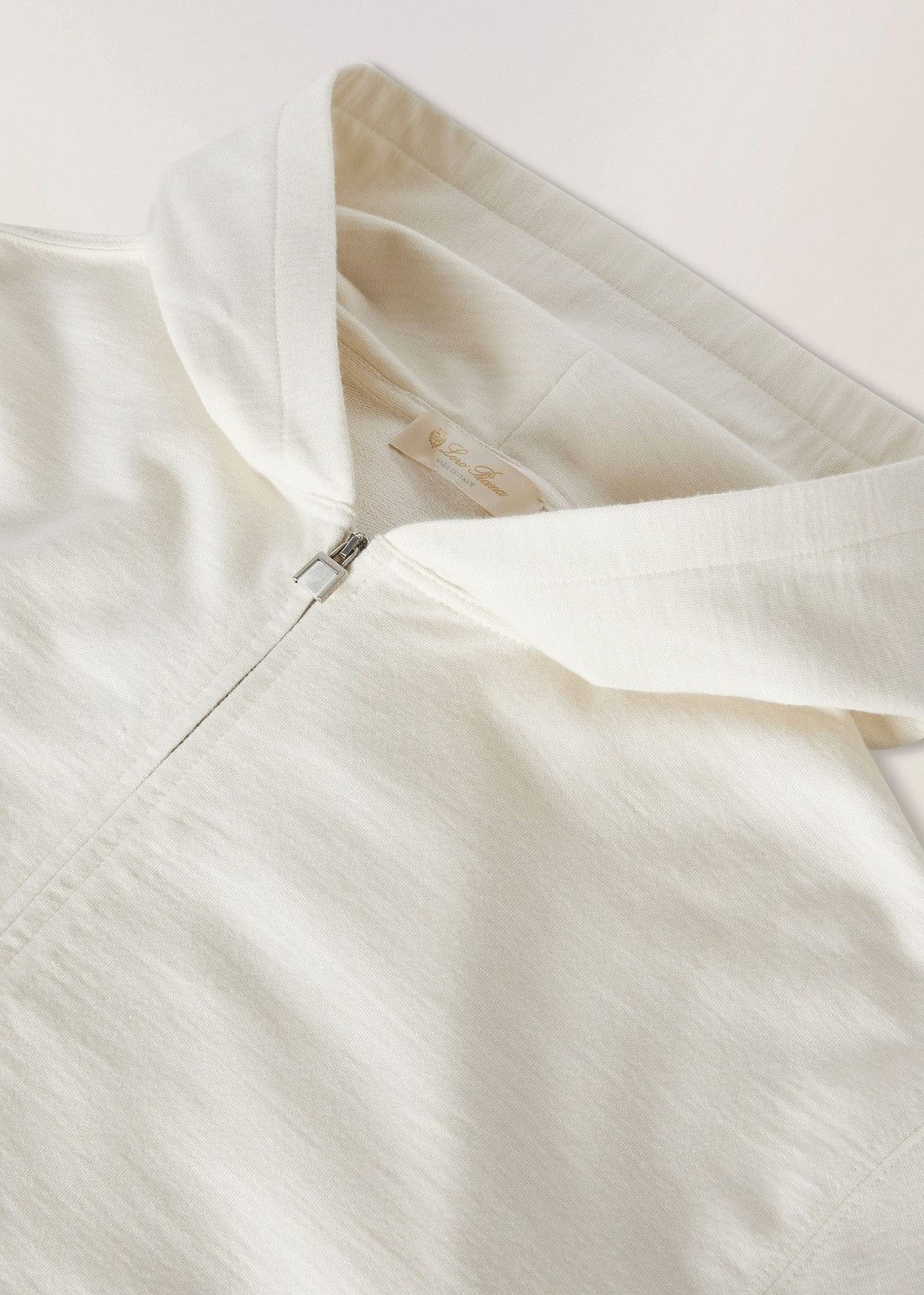 Loro Piana o1srvl11e1125 FAM7898 Cocooning Bomber Soft Hoodie in White Size L / US 10 / IT 46 - 3 Thumbnail