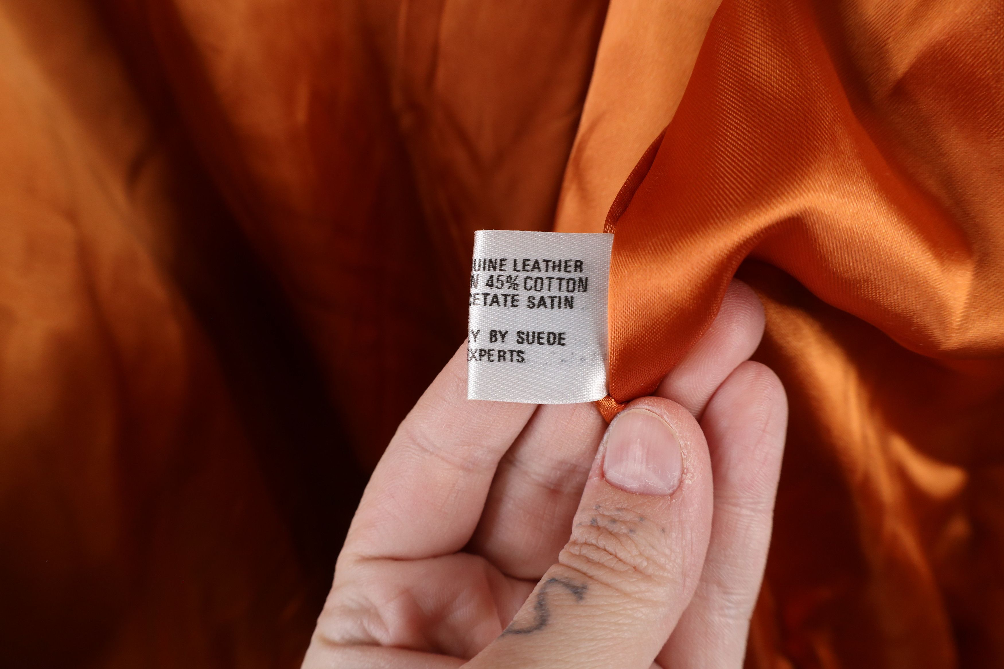 Vintage Vintage 90s Streetwear Leather Button Varsity Jacket Orange Size US XL / EU 56 / 4 - 11 Thumbnail