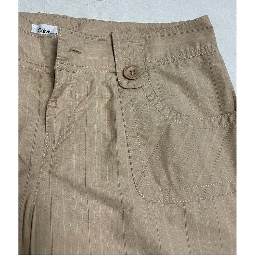 Calvin Klein Calvin Klein Bootcut Beige Striped Cotton Pants Size 8 Size 30" / US 8 / IT 44 - 7 Thumbnail