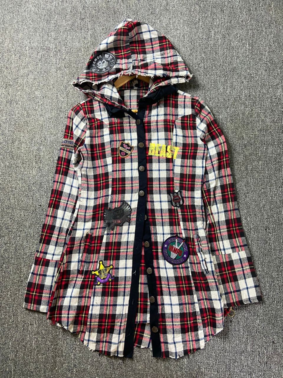 Japanese Brand Vamps 2010 Band Merchandise Hooded Plaid Shirt (203) Size US XXS / EU 40 - 1 Thumbnail