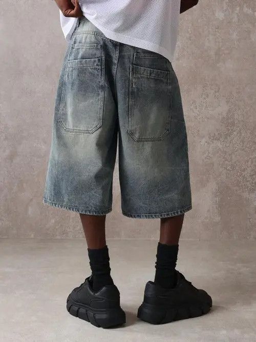 Japanese Brand WASHED vintage Y2K denim jorts skate Size US 30 / EU 46 - 4 Thumbnail