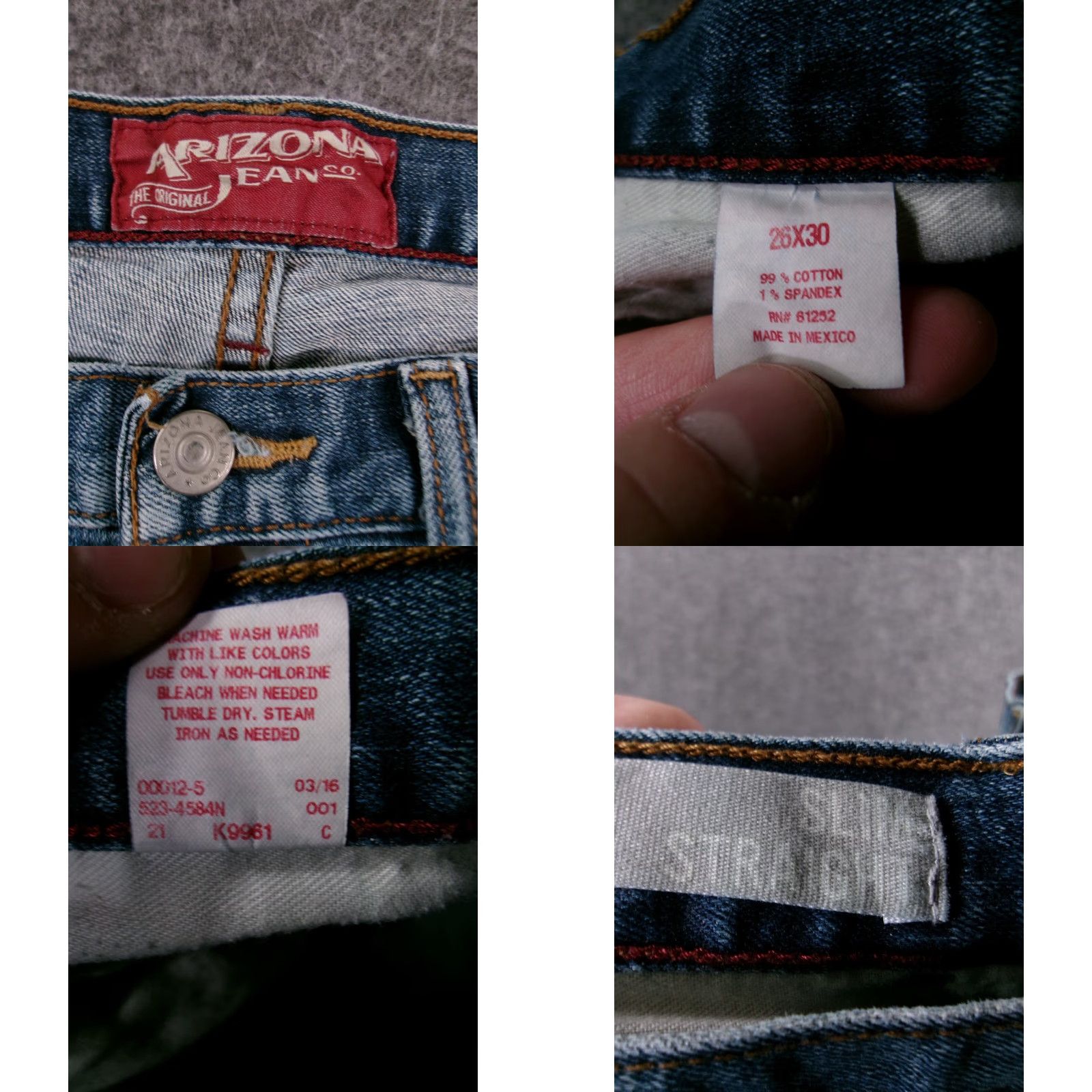 Vintage VINTAGE Arizona Jeans Mens Jeans 38x30 Slim Straight Blue Medium Wash 5-Pocket USA Western 80s 90s Logo Mens Size US 38 / EU 54 - 8 Thumbnail