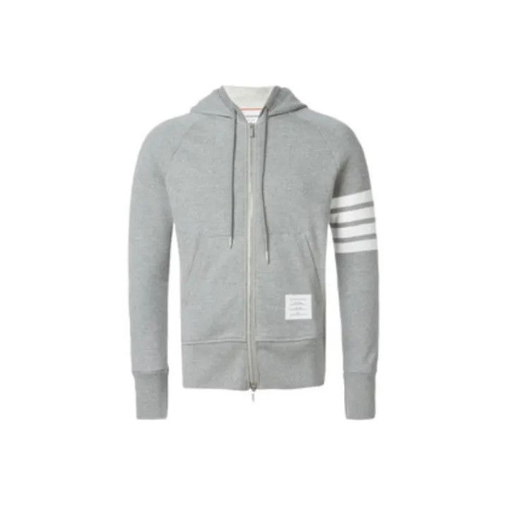 Thom Browne Thom Browne Classic Grey Zip Hoodie with Stripes Size US M / EU 48-50 / 2 - 1 Thumbnail