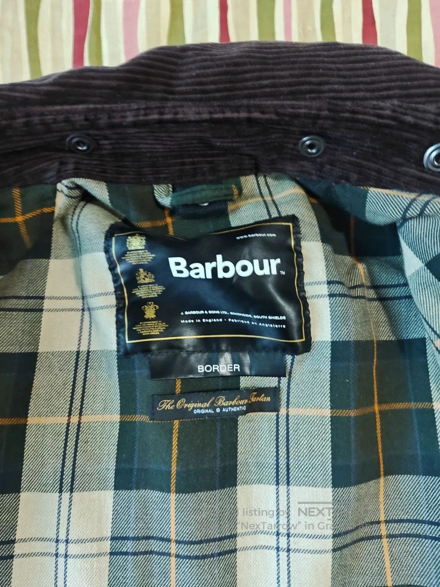 Barbour Border Long Waxed Trench Coat.