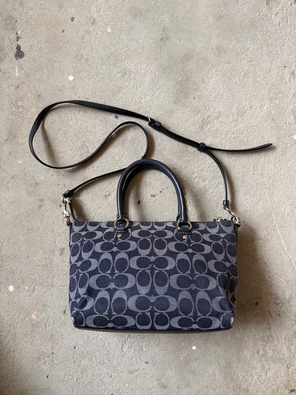 Coach Coach 2Way Signature Mini Emma Denim Shoulder Bag Navy Size ONE SIZE - 6 Thumbnail