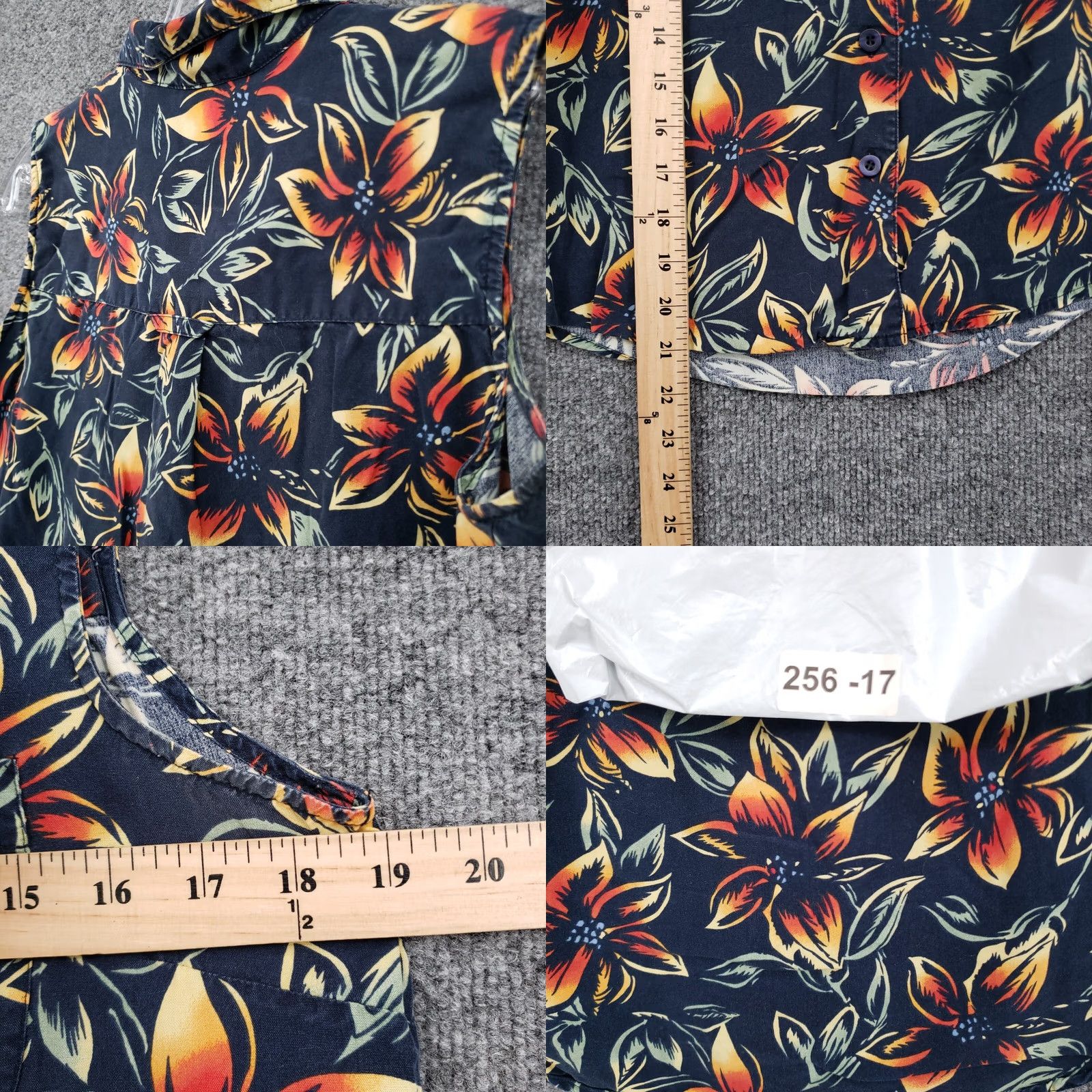 Liz Claiborne Liz Claiborne Shirt Womens PS Petite Button-Up Blue Floral Sleeveless Rayon Top Size S / US 4 / IT 40 - 8 Thumbnail
