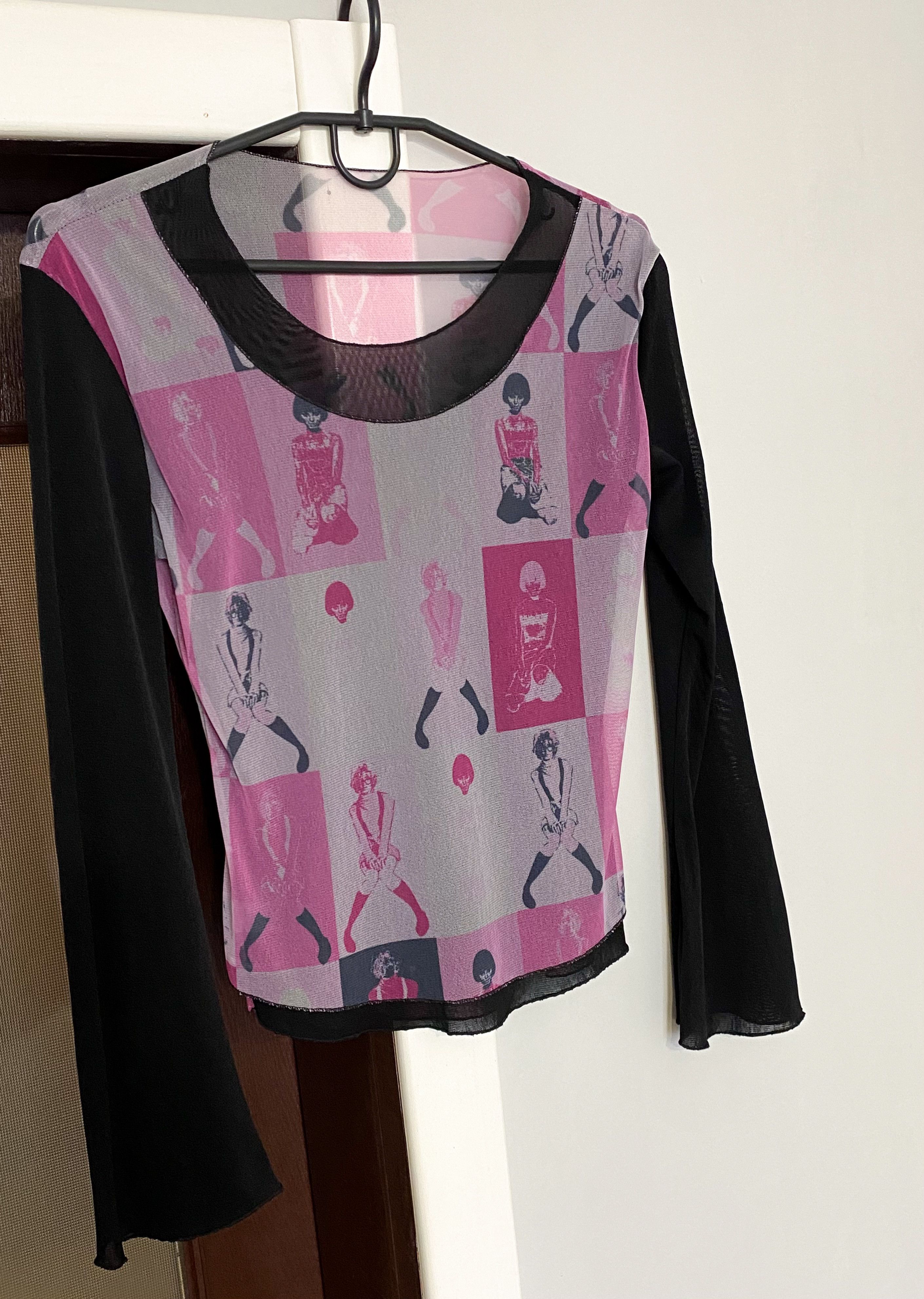 Japanese Brand Vintage Mesh Long Sleeve Top Gaultier Style Size M / US 6-8 / IT 42-44 - 2 Thumbnail