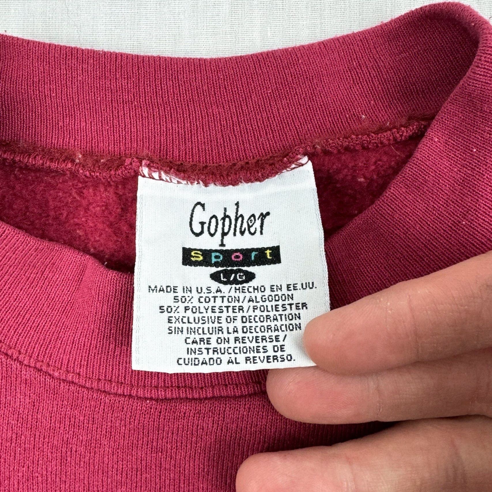 Vintage VINTAGE Gopher Sport Sweatshirt Shirt Adult L Red 90s USA Grandma Crewneck Mens Size US L / EU 52-54 / 3 - 5 Thumbnail