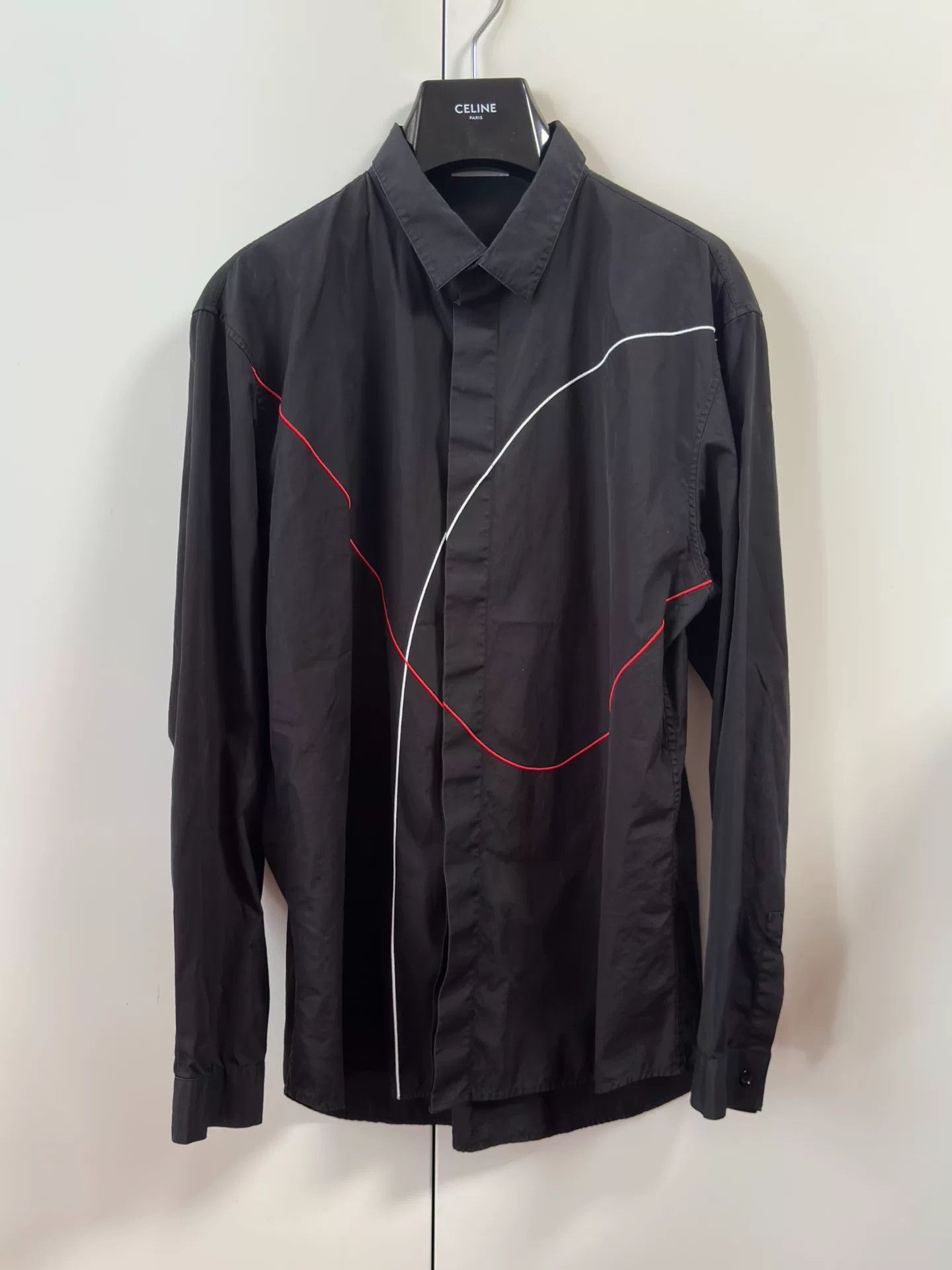 Dior Dior Black Shirt with Red and White Lines Size US L / EU 52-54 / 3 - 1 Thumbnail