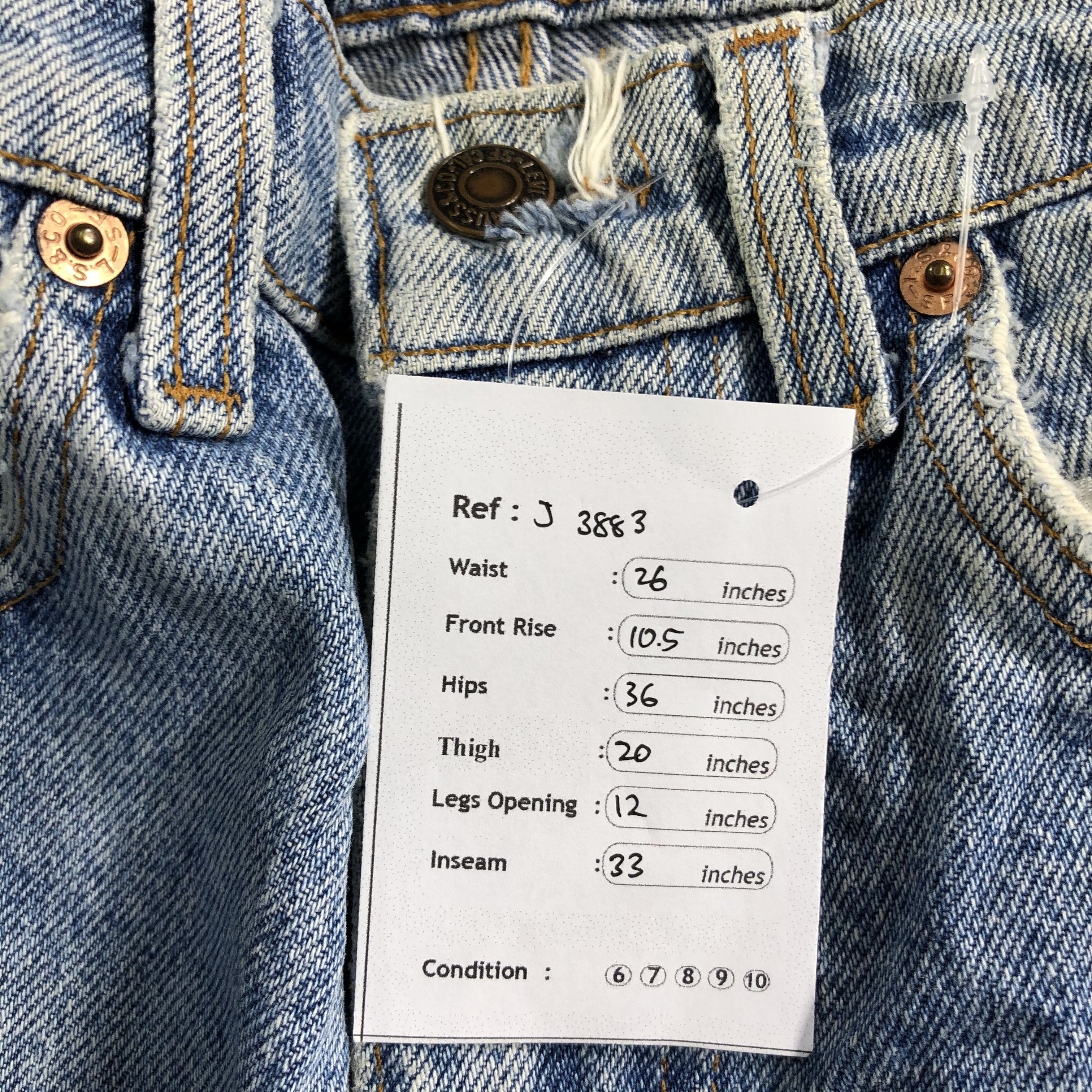 Levi's 90s Vintage Light Wash Levis 505 Jeans-J3883 Size 26" / US 2 / IT 38 - 11 Thumbnail