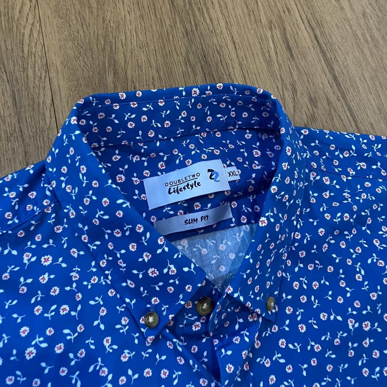 Other Blue floral button-up shirt #floralshirt Vintage y2k Size US XXL / EU 58 / 5 - 3 Thumbnail