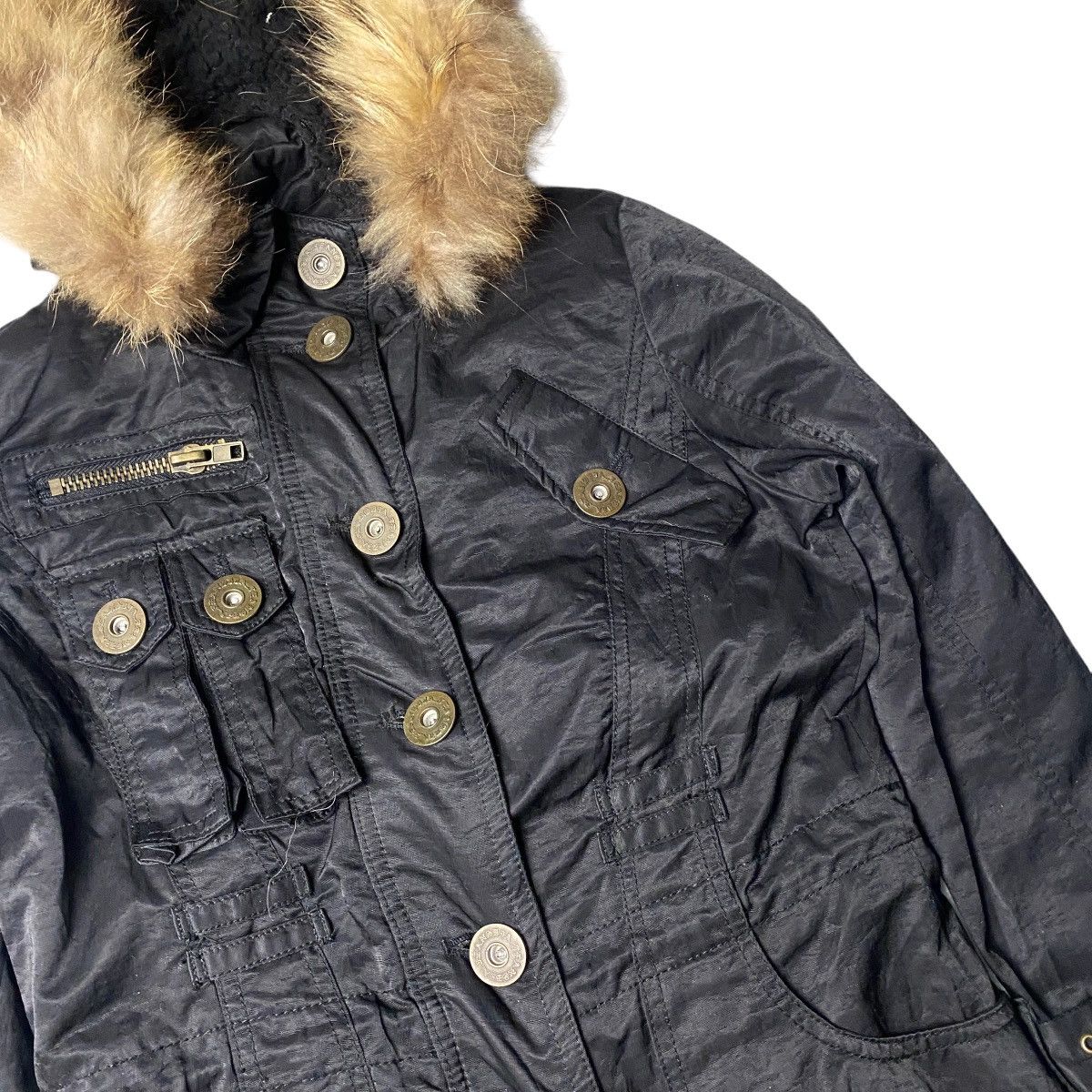 If Six Was Nine 2000's D.I.A Fur Racoon Parka Jacket Hoodie Size US S / EU 44-46 / 1 - 4 Thumbnail