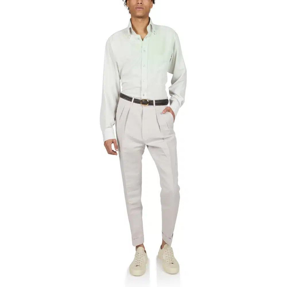 Tom Ford o1loc1c0325 753P42 Cotton Silk Formal Pant in Light Grey Size US 38 / EU 54 - 1 Preview