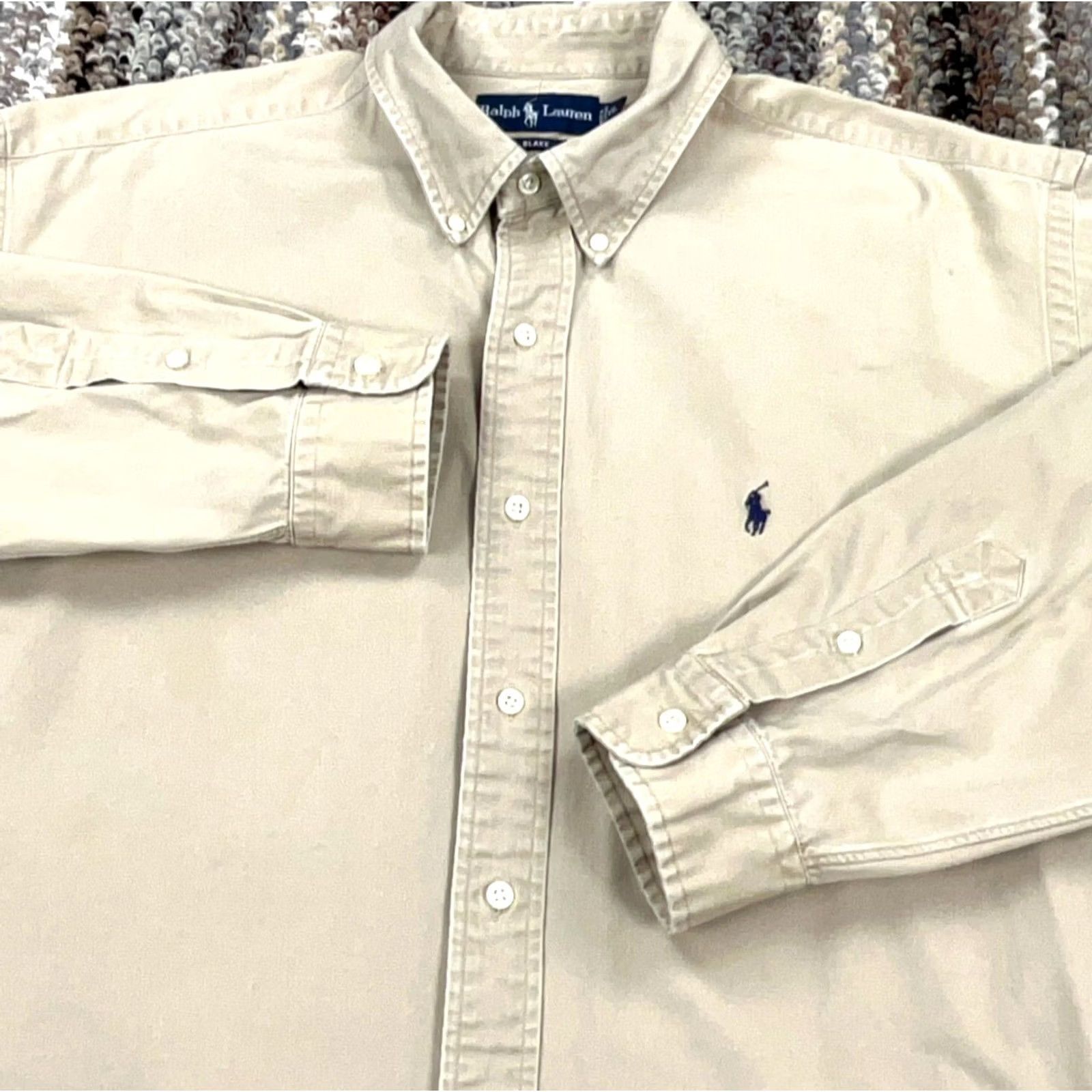 Ralph Lauren Ralph Lauren Shirt Men XL Tan Brown Button Up Twill Denim VTG Y2K Button-Front Casual Classic Size 46R - 4 Thumbnail