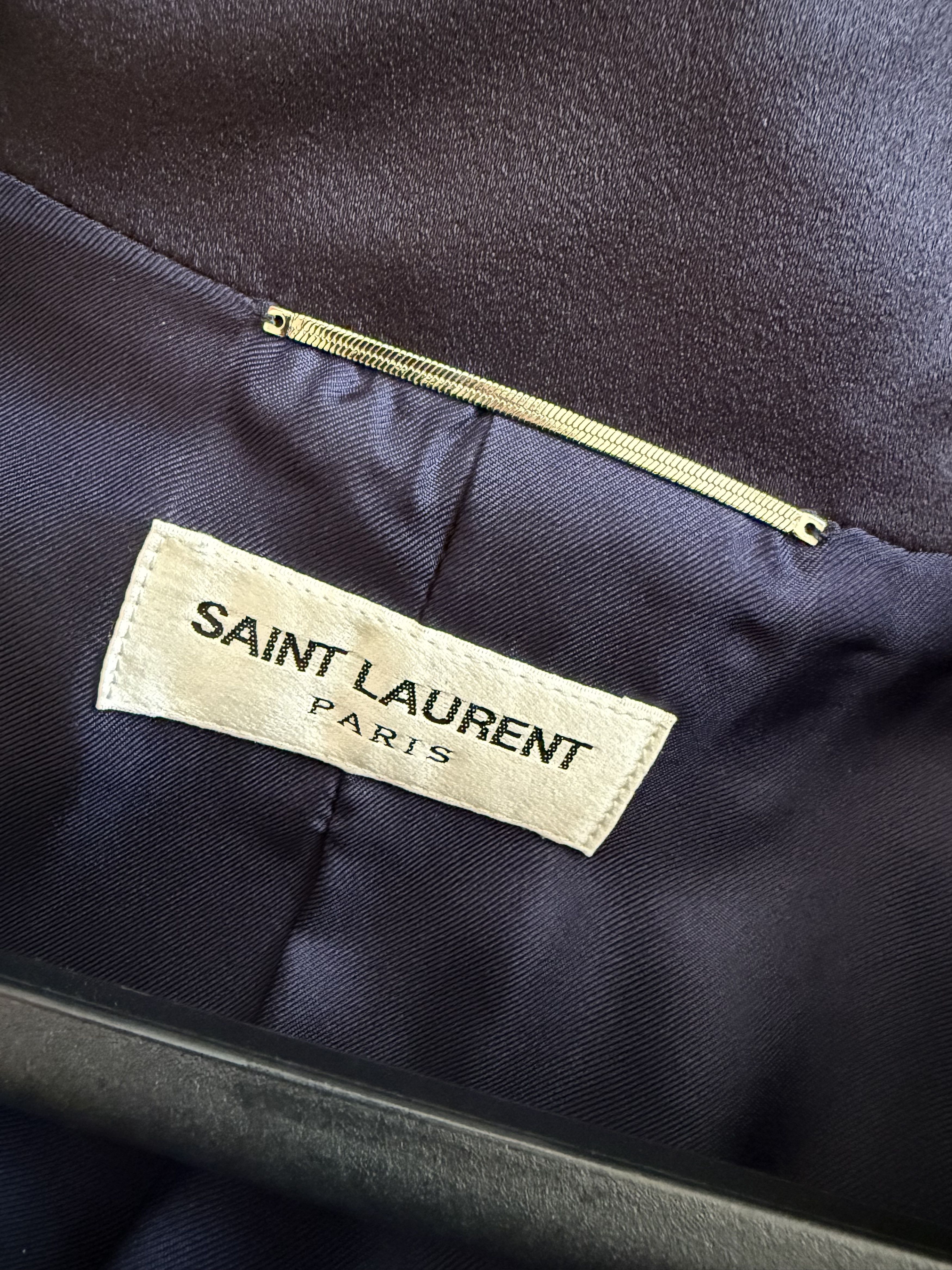 Saint Laurent Paris FW21 Saint Laurent Teddy Jacket in Crepe Satin Size US L / EU 52-54 / 3 - 4 Thumbnail