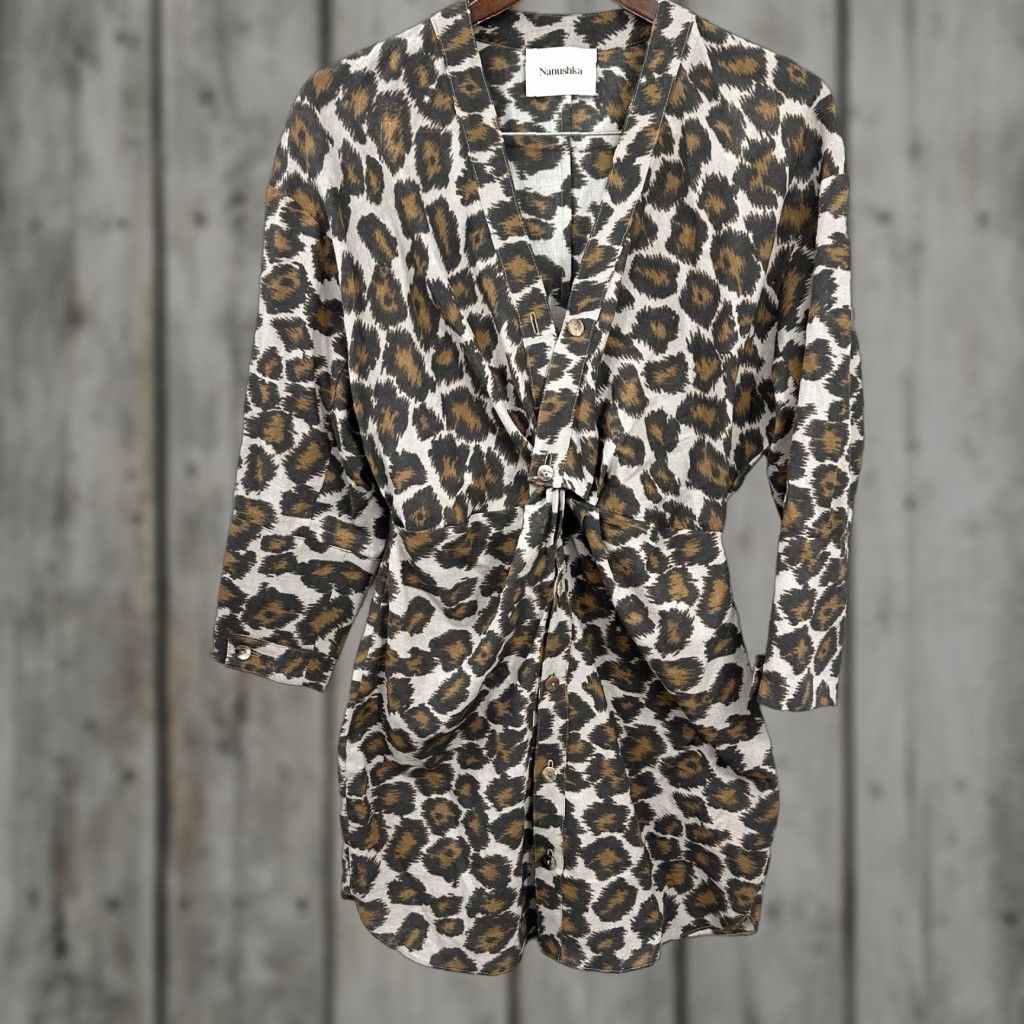 Nanushka Nanushka Johanna Dress Womens Small Leopard Mini Twist Capsule Quiet Luxury Size S / US 4 / IT 40 - 1 Thumbnail