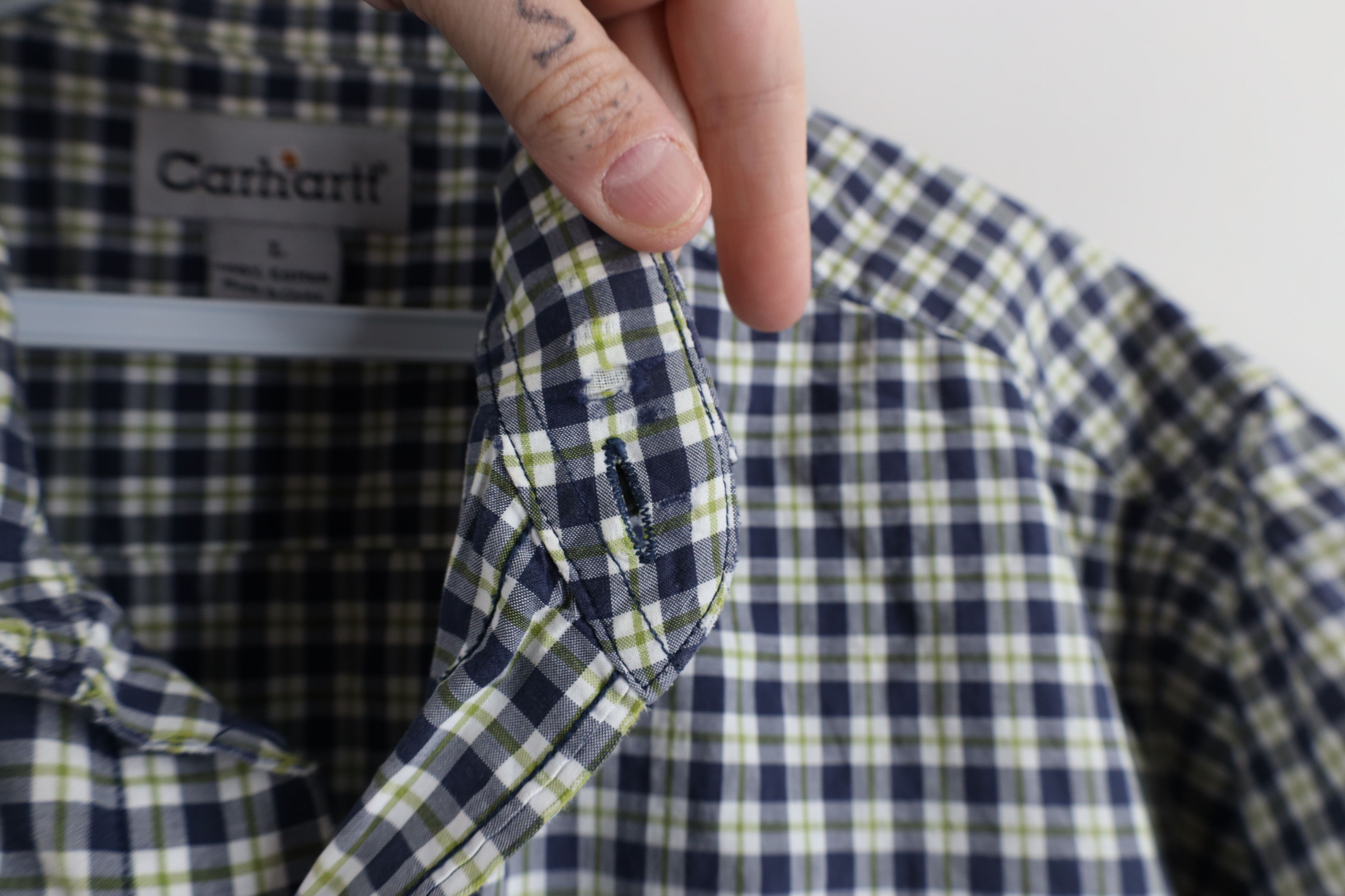 Carhartt × Vintage Vintage Carhartt Short Sleeve Collared Button Shirt Plaid Size US L / EU 52-54 / 3 - 10 Thumbnail