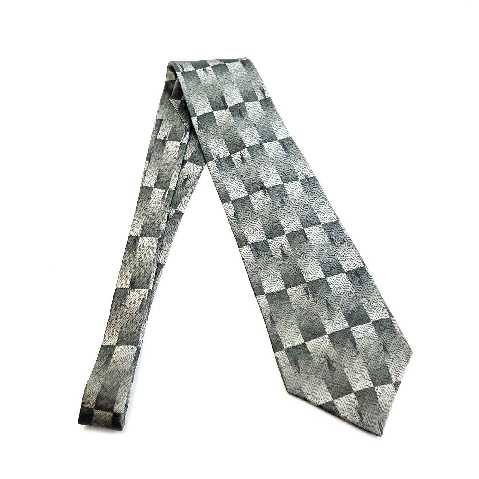 Haggar Haggar Black Label Geometric Print Metallic Green Wide Silk Size ONE SIZE - 6 Thumbnail
