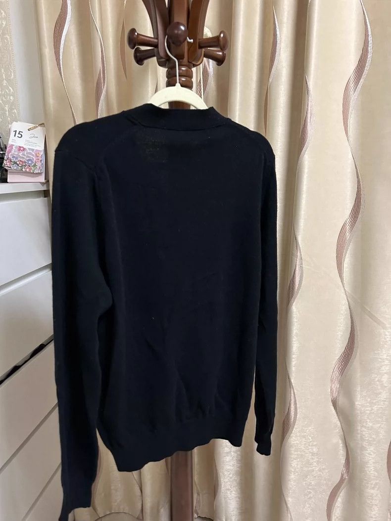 Comme des Garcons Comme Des Garcons Wool Black V-Neck Long Sleeve Knit Blous Size M / US 6-8 / IT 42-44 - 3 Thumbnail