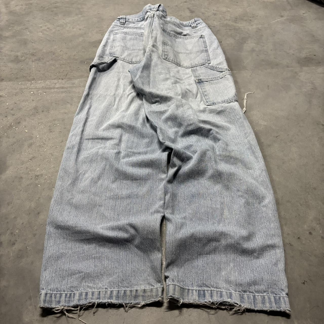 Japanese Brand × Vintage Crazy Vintage Y2K/2000s Baggy Light Wash Distressed Skater Carpenter Denim Jeans! Size US 31 - 4 Thumbnail