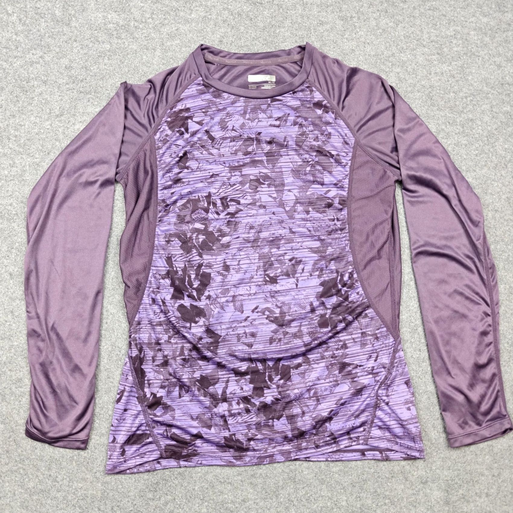 Marmot Marmot Womens Medium Purple Camo Long Sleeve Raglan Running Hiking Active Shirt Size M / US 6-8 / IT 42-44 - 2 Thumbnail