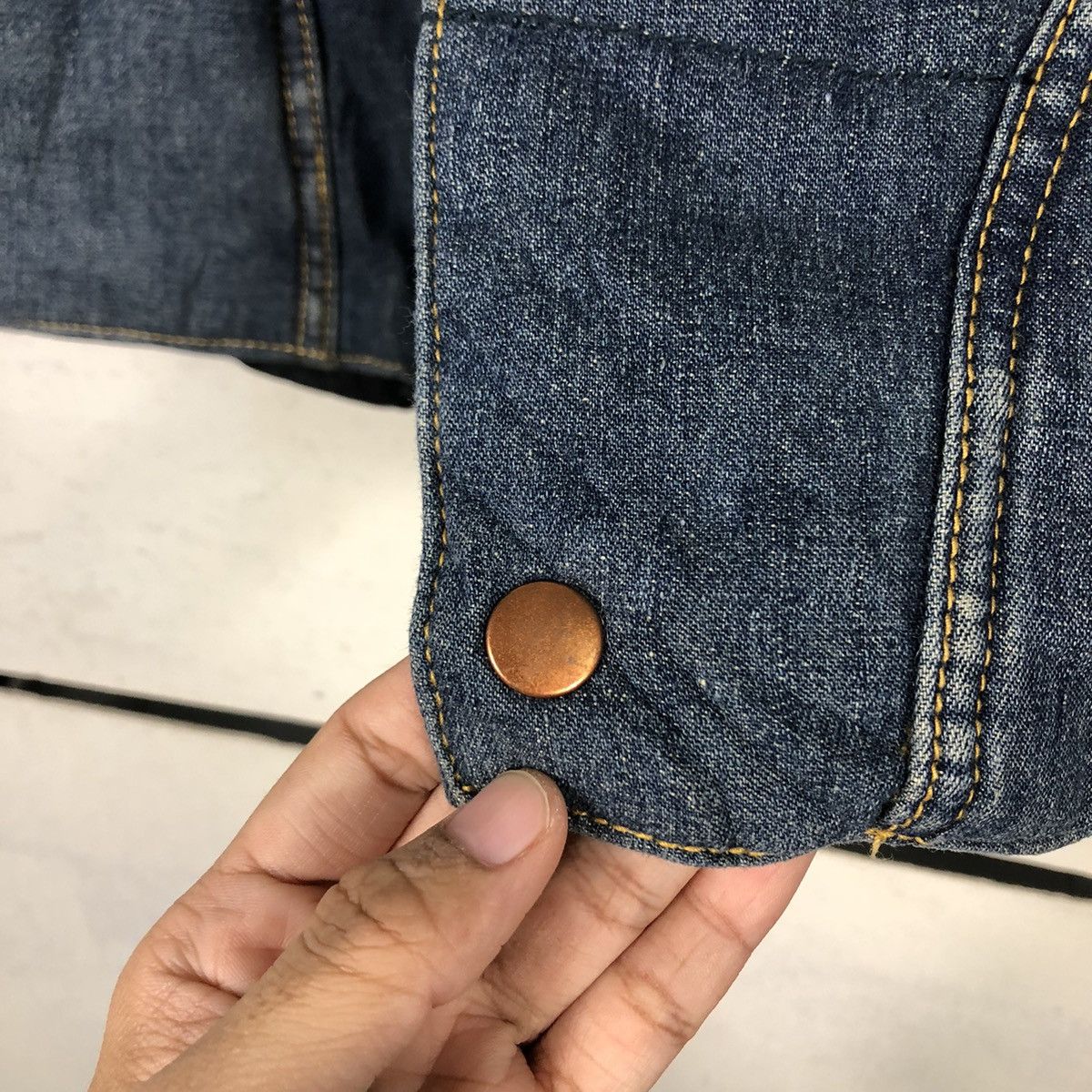 Japanese Brand Classic USA-Made Work Vest — Sanforized Denim Copper Buttons Size US M / EU 48-50 / 2 - 19 Thumbnail