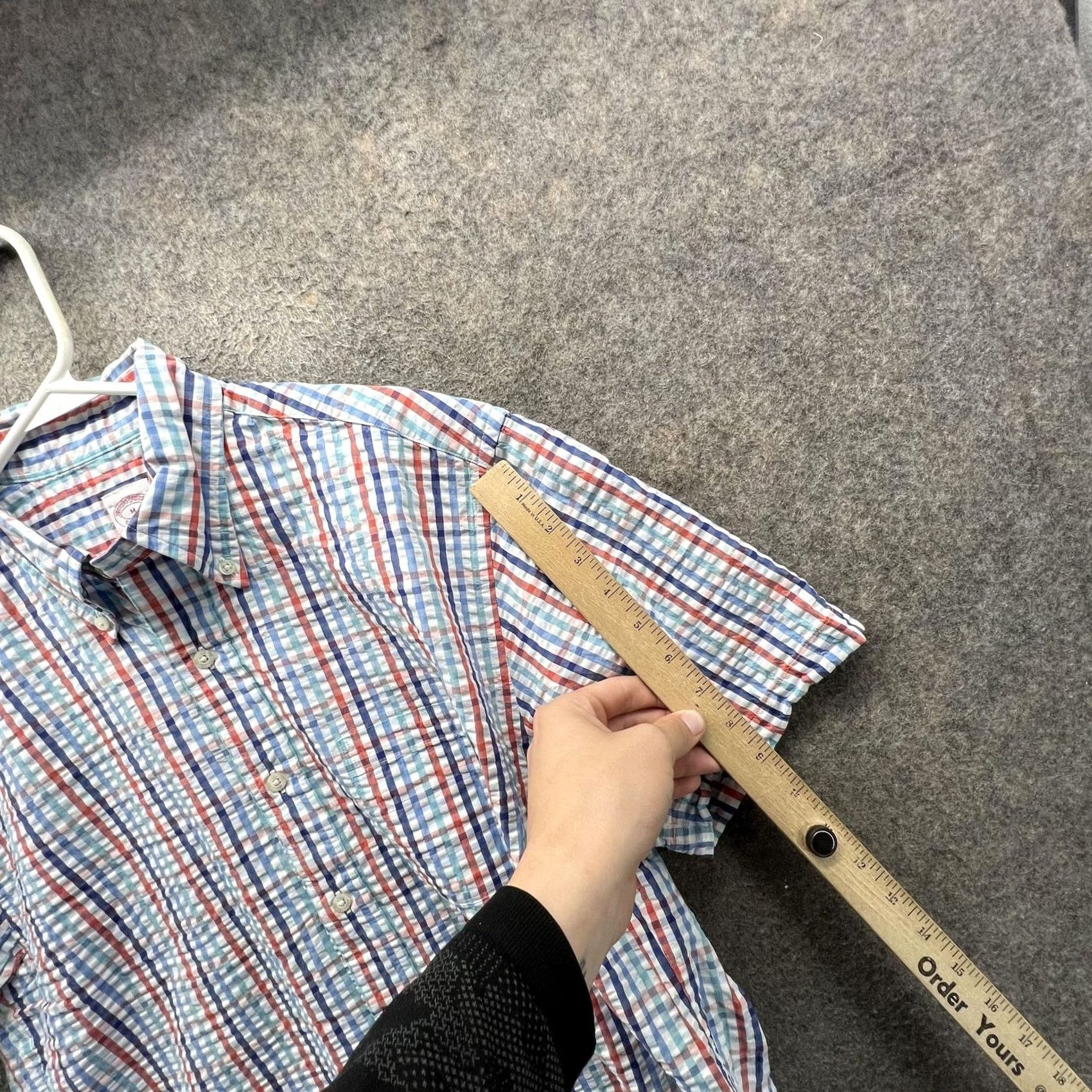 Brooks Brothers Brooks Brothers Shirt Mens M Short Sleeve Plaid Button Front Seersucker Lightweight Cotton Casual Summer Multicolor Womens? Size US M / EU 48-50 / 2 - 4 Thumbnail