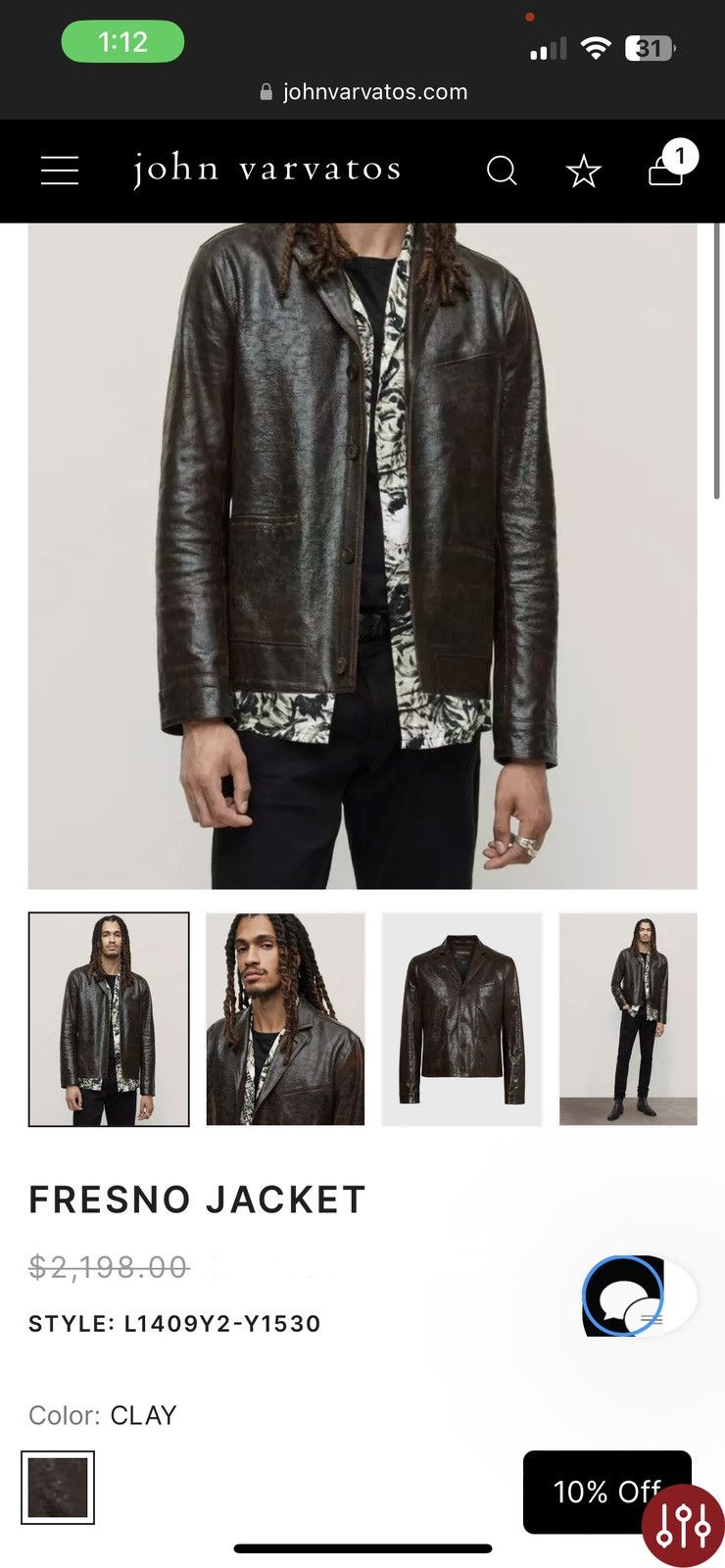 John Varvatos Fresno Button Front Jacket. 48 Size US M / EU 48-50 / 2 - 7 Thumbnail